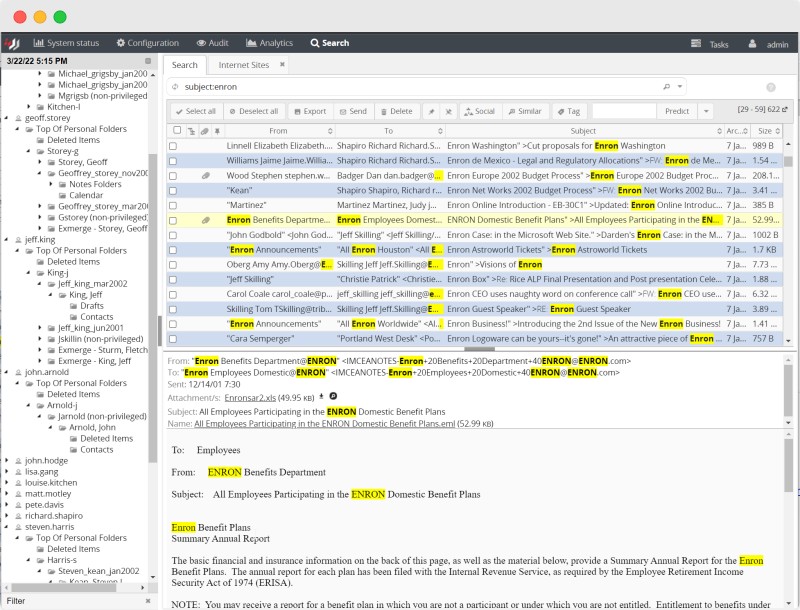 MailArchiva web console